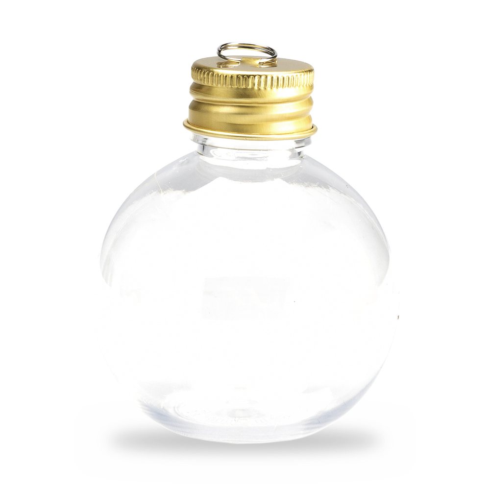 Glazen kerstbal met gouden dop